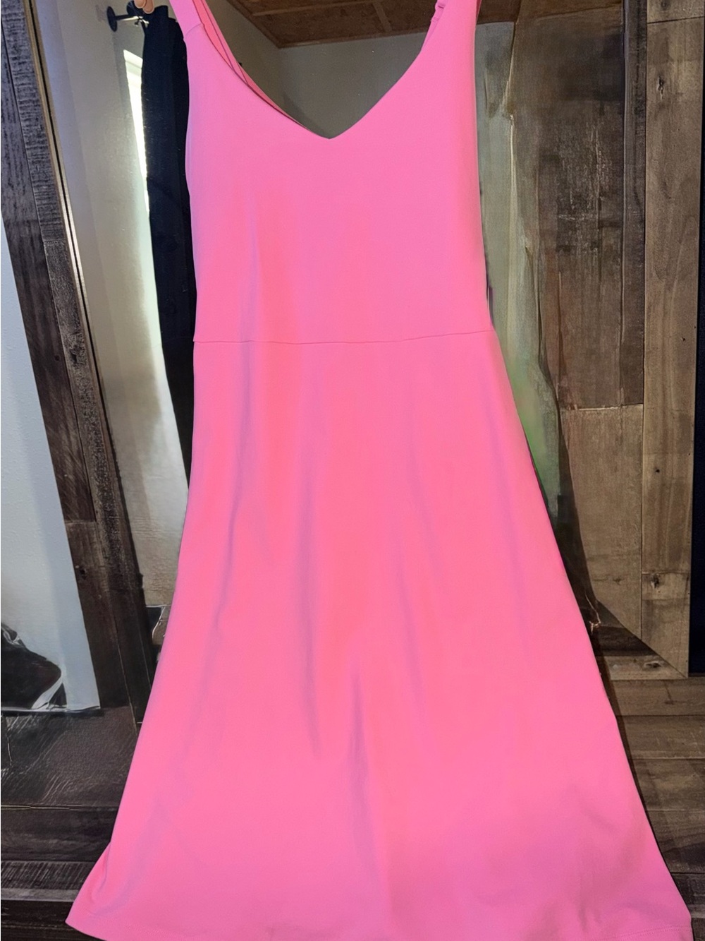 Skechers Bright Pink V-Neck Sleeveless Midi Dress